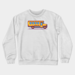 School Bus Cartoon Crewneck Sweatshirt